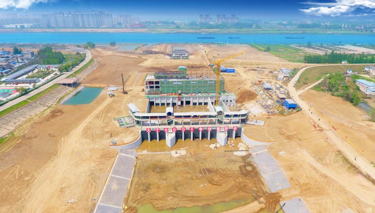 安徽水利蚌埠靚淮河龍子河口綜合樞紐布置工程。安徽建工集團供圖